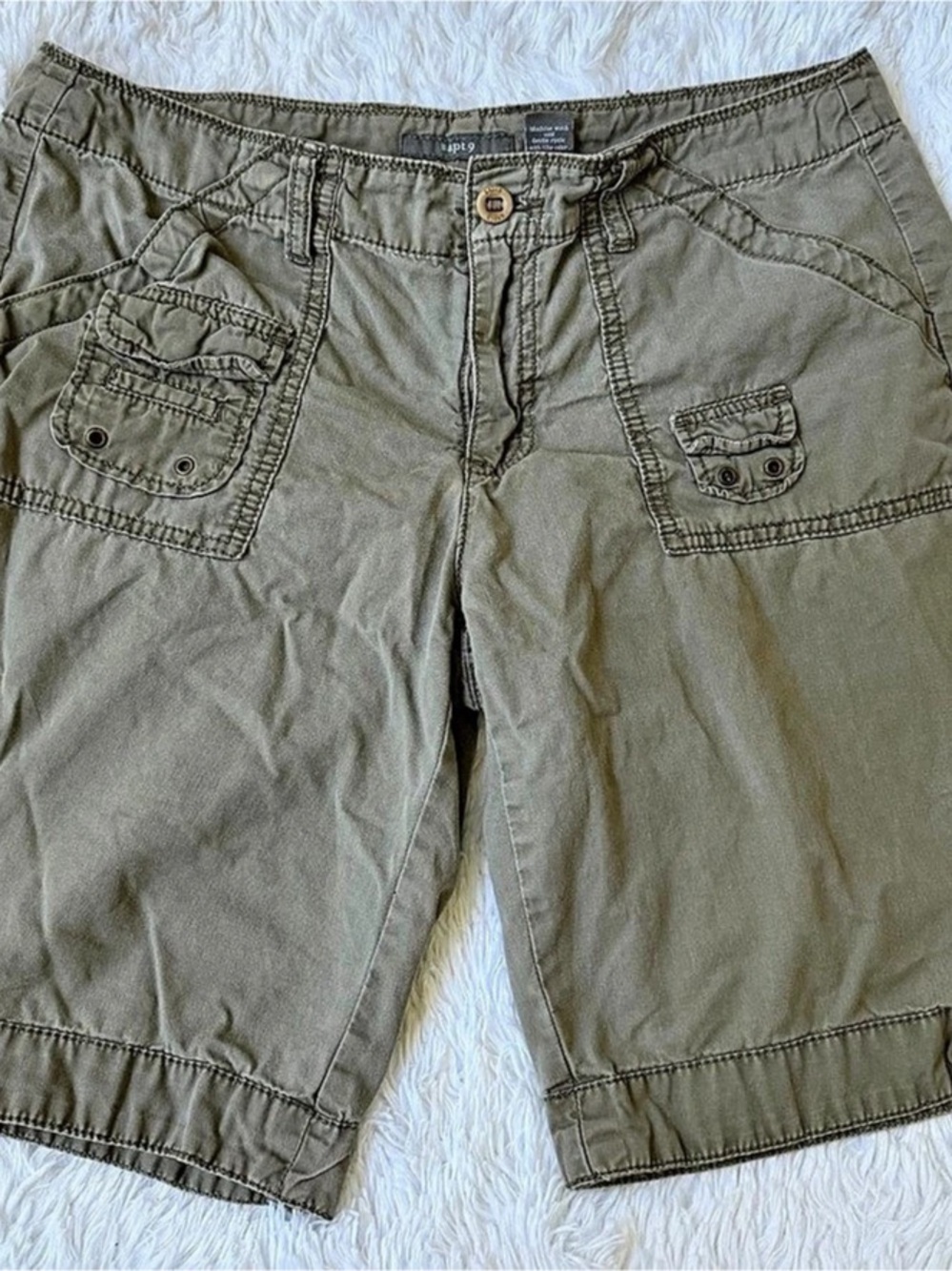 apt.9 Cargo Bermuda Shorts Green Size 12